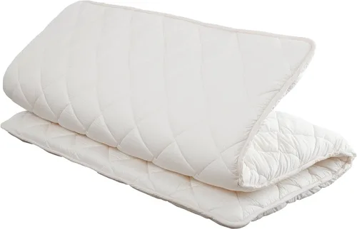 Miniatura 13 de FULI Futón japonés, tamaño king, blanco - Cama de futón Shikibuton plegable para el suelo - Almohadón de algodón acolchado de firmeza media, cama