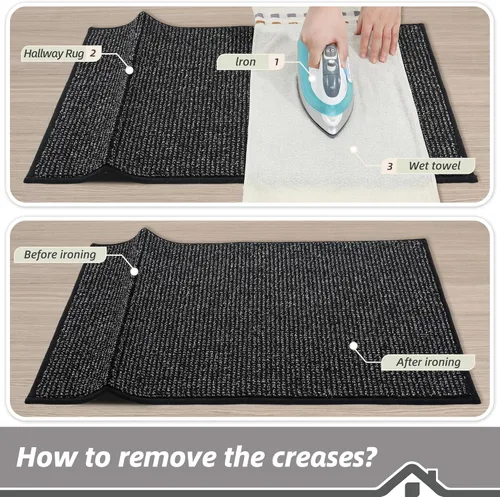 Miniatura 9 de BEQHAUSE Alfombra de Entrada de 20"x32" Tapete Interior para Puerta Antideslizante Lavable, Alfombras de Pasillo Absorbentes y Resistentes a Manchas