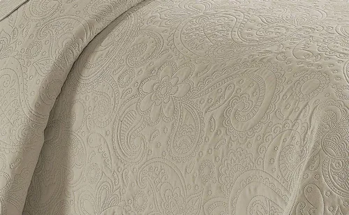 Miniatura 2 de Linen Plus - Juego de funda de cama con relieve, tamaño extra grande, color beige liso, para cama King/California King, ropa de cama nueva # Dana