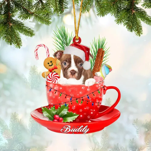 Miniatura 39 de Alaskan Malamute - Adorno acrílico personalizado para perro en taza, adorno de Navidad personalizado para perro 2023, decoración de árbol