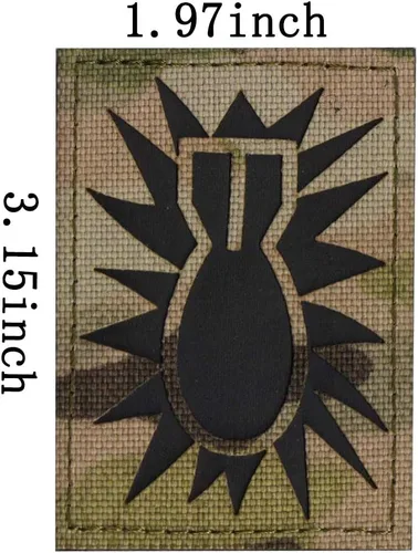 Miniatura 3 de Parche reflectante de bandera de Estados Unidos/EOD para eliminación de artillería explosiva, parches militares, insignias bordadas tácticas, parche
