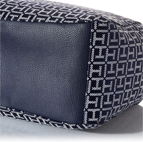 Miniatura 4 de Tommy Hilfiger Lynn II - Bolsa cuadrada con monograma jacquard azul marinoblanco, talla única