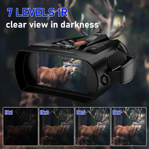 Miniatura 3 de JDZ Gafas de visión nocturna, prismáticos de visión nocturna 4K para adultos, pantalla HD de 4 pulgadas, alcance largo de 2600 pies, zoom 10X