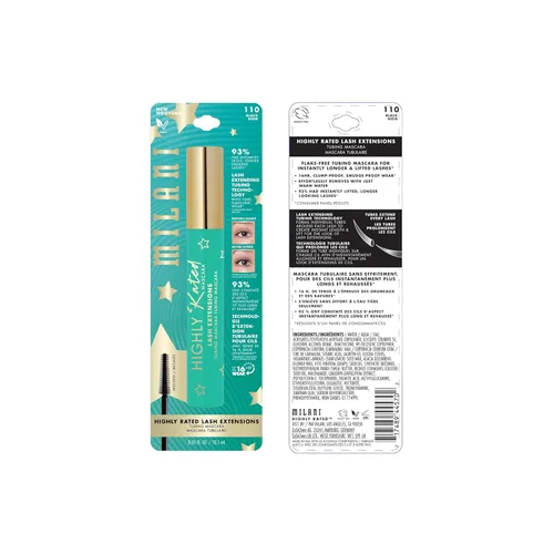 Miniatura 2 de Máscara en tubo Milani Máscara altamente calificada - Negra Largo y elevación Manteca de karité para nutrir y acondicionar las pestañas