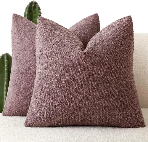 Miniatura 44 de Foindtower - Juego de 2 fundas decorativas de textura de bucle, fundas de almohada acentuadas, fundas de cojín sólidas, neutrales, para sofá, silla