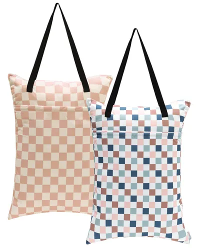 Miniatura 10 de ALVABABY Paquete de 2 pañales grandes para colgar en seco y húmedo, impermeables, con bolsillos dobles con cremallera, 25 x 18 pulgadas