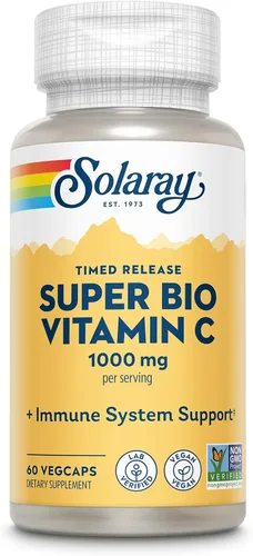 Miniatura 12 de SOLARAY Vitamina C tamponada Super Bio de 1000 mg, vitamina C de liberación temporal de dos etapas con bioflavonoides, suplemento de apoyo