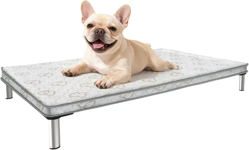 Miniatura 17 de FXW TitanNest Cama Elevada para Perros a Prueba de Masticación, Catre Elevado para Uso en Interiores/Exteriores/Camping, Cama Acolchada para Gris
