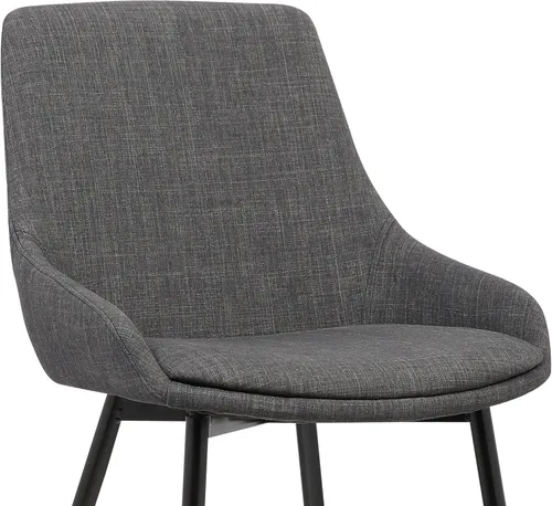 Miniatura 6 de Armen Living Mia - Silla de comedor moderna contemporánea con patas de metal, altura del asiento de 19 pulgadas, color carbón
