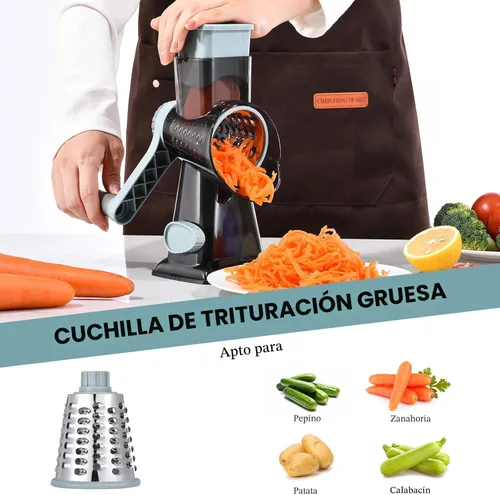 Miniatura 3 de Rallador de queso rotativo con mango Triturador de cocina Rallador Rebanador Rallador Raspador de hielo Rallador de queso para verduras, nueces