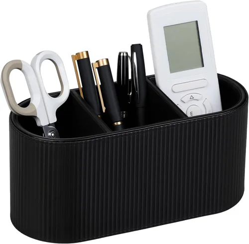Miniatura 8 de Soporte Estético para Control Remoto, Soporte para Bolígrafo de Cuero PU para Escritorio con 3 Compartimentos para Suministros y Accesorios
