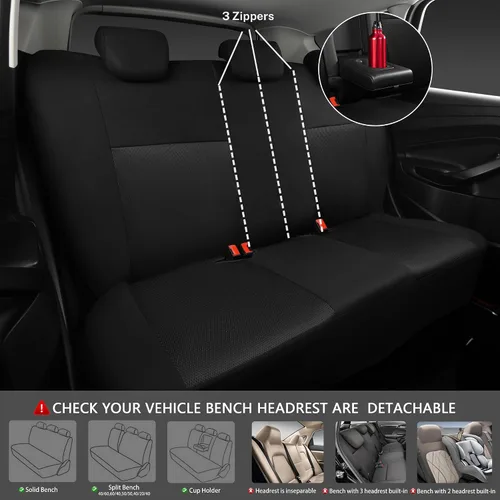 Miniatura 4 de CAR PASS - Fundas de asiento universales de 13 piezas de malla de aire 3D - 100% transpirables, juegos completos, cubierta de volante y cinturón