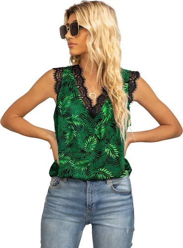 Miniatura 246 de VIISHOW - Camiseta sin mangas, sexy, con cuello en V y bordes de encaje para mujer, camisola de vestir, camisas de gasa, sin mangas, casuales