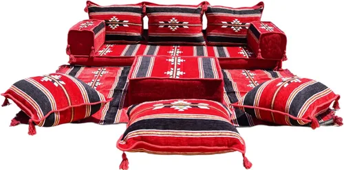 Miniatura 14 de Sofá de piso modular hecho a mano arabicsofa – Asiento oriental Majlis con cojines de respaldo