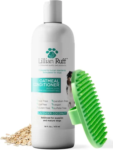 Miniatura 7 de Lillian Ruff PRO Formula - Acondicionador de avena para perros, alivio nutritivo y calmante para alergias y pieles sensibles, desenreda, suaviza