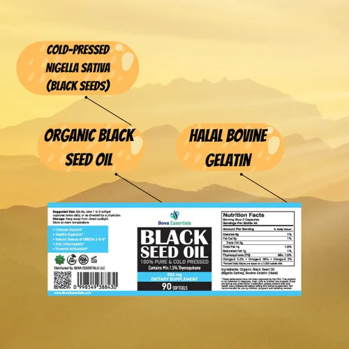 Miniatura 2 de HalalEveryDay Aceite de Semilla Negra Orgánico - Certificado USDA Prensado en Frío Botella de Vidrio Concentración de Timoquinona de Más del 1.5% 3