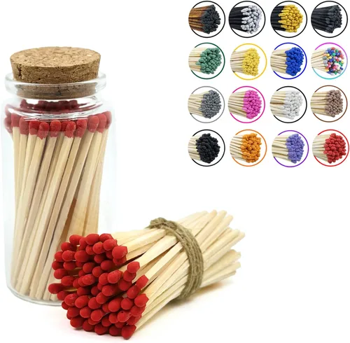 Miniatura 17 de Chandler Studio Fósforos en un frasco Más de 60 cerillas Fósforos decorativos con almohadilla de encendido Encendedor de velas largo