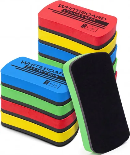 Outus 12 Pcs White Board Erasers Bulk Magnetic Dry Erase Erasers Assorted Color Magnetic Dry Erase Board Eraser for Students Teachers School
