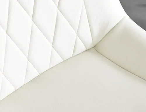 Miniatura 8 de Furniturebox - Juego de 2 sillas de comedor Pesaro, terciopelo crema, plateado, patas de metal cromado, modernas, contemporáneas, de lujo, sillas