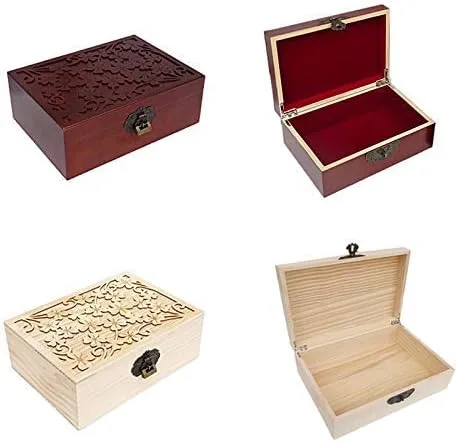 Miniatura 5 de Mocohana - Caja de madera para tesoro, caja para guardar joyas, tarjetas de colección, regalos y decoración del hogar