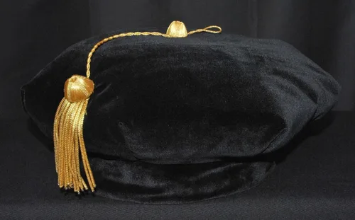Miniatura 7 de Newrara Graduación Doctoral Tam 8 caras/6 caras con borla de lingotes de oro, terciopelo negro