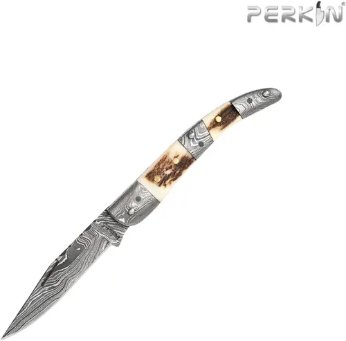 Miniatura 4 de Cuchillo de bolsillo de Damasco hecho a mano - Hermoso cuchillo plegable