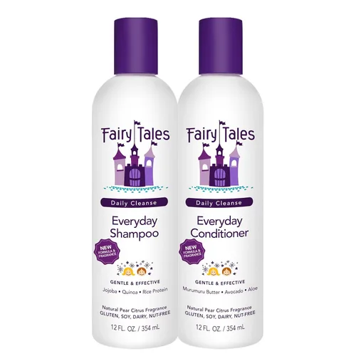 Fairy Tales Daily Cleanse Everyday Kids - Juego de champú + acondicionador para niños, suave definición natural, sin enredos, fórmula hidratante e