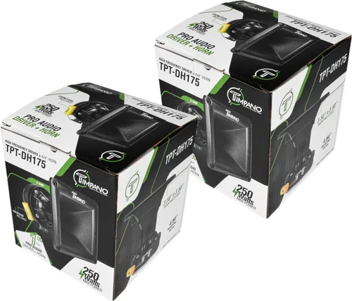 Miniatura 6 de Timpano 2X TPT-DH175 Controladores de bocina 500 Watts 1" Salida Controlador de compresión de alta frecuencia con bocina negra de 8 Ohm