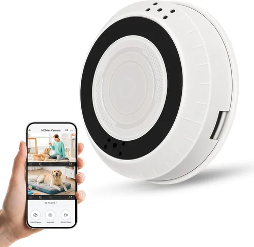 Miniatura 9 de Cámara WiFi para interiores con montaje en techo visible 1080P HD - para monitoreo de mascotas y ancianos, diseño redondo, sin detección de humo