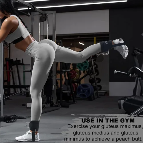 Miniatura 5 de LAVVON Correas de tobillo para máquinas de cable Kickbacks – Accesorios de cable de tobillo ajustables y cómodos para gimnasio, correa de tobillo