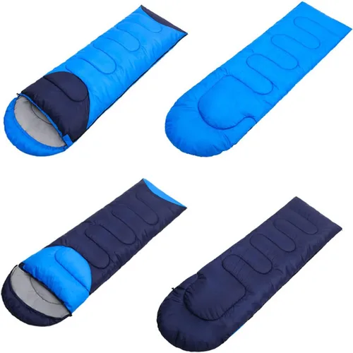 Miniatura 6 de Saco de dormir ligero para adultos y niños, cálido y transpirable, saco de dormir para mochileros al aire libre, longitud total 86.6 in/86.5 Azul