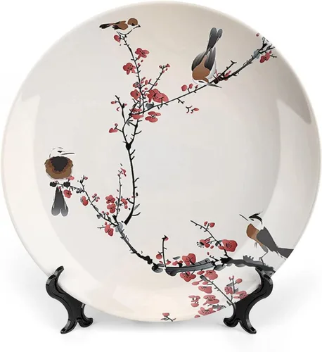 Miniatura 9 de XISUNYA Plato decorativo de 6 pulgadas, porcelana redonda de mandala dorada, plato de exhibición de estampado floral indio oriental para mesa