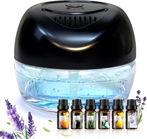 Miniatura 18 de Limpiador de Aire Lavador de Aire, Difusor de Aromas para Aire Fresco para el Hogar, Oficina, Purificador de Aire con Luz Nocturna (Negro)