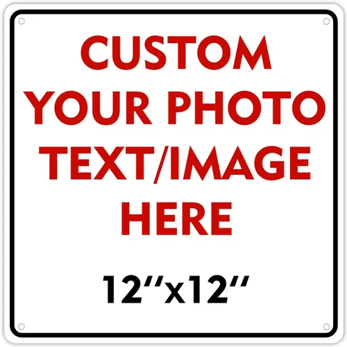 Letreros personalizados de metal para exteriores de 12 x 12 pulgadas, a prueba de óxido, letreros de jardín, letreros de seguridad, letreros de