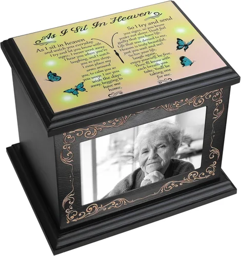 Urnas de cremación para cenizas humanas de adultos, masculinas o femeninas, urnas conmemorativas funerarias para cenizas con marco para fotos, caja
