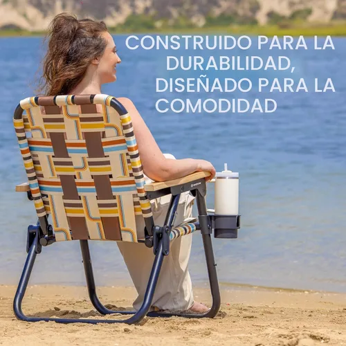 Miniatura 5 de GoSports WOVN - Silla de playa tipo mochila – 9 estilos disponibles – Silla de camping plegable de primera calidad drifter