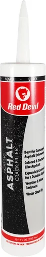 Miniatura 6 de Red Devil 0637 Sellador de relleno de grietas de asfalto, sellador acrílico negro para grietas y juntas, forma un sello resistente al agua, 10.1
