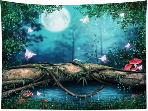 Miniatura 12 de LB Tapiz de mariposa Trippy para colgar en la pared, manta de tapiz estético psicodélico negro, decoración de pared de insectos de polilla colorida