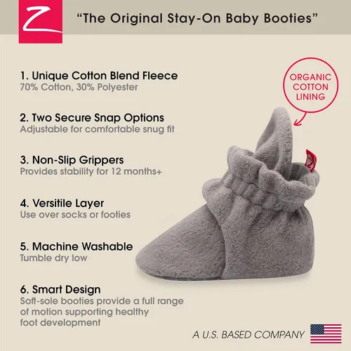 Miniatura 3 de Zutano - Botines unisex de vellón para bebé, suela suave y antideslizante, calcetines para bebés y niños pequeños, niñas y niños de 3 a 24 meses