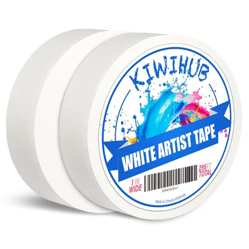 Miniatura 13 de Paquete de 2 cintas artísticas – Cinta de artista profesional para papel de acuarela, cinta blanca de artistas de enmascaramiento para pintar