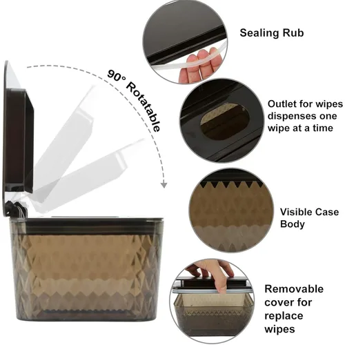 Miniatura 5 de Paquete de 2 Dispensadores de Toallitas con Diseño de Sello - Dispensador de Toallitas Soporte de Toallitas Caja de Toallitas para Baño Mantiene