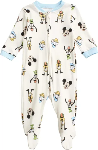 Miniatura 5 de Disney Mameluco de Mickey Mouse para bebé, paquete de 2 mamelucos con pies para dormir y jugar (0-9 meses)