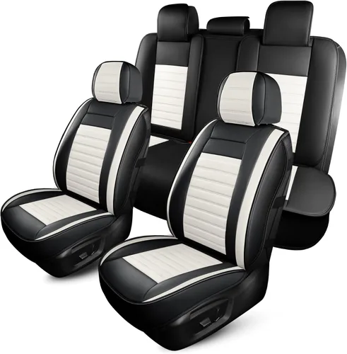 Miniatura 20 de HChengkikz Fundas de Asiento de Automóvil Par Delantero, Fundas de Asiento de Cuero Nappa Transpirable para Automóviles, Cojines Universales