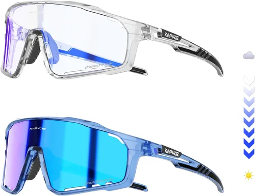 Miniatura 12 de KAPVOE Gafas de ciclismo fotocromáticas para hombres y mujeres, gafas de sol deportivas, marco de decoloración HD, gafas de bicicleta K76