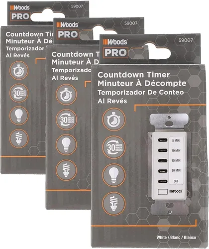 Miniatura 3 de Woods 59007WD Decora - Temporizador digital de cuenta regresiva (30 minutos), para pared, 59007, 120 volts
