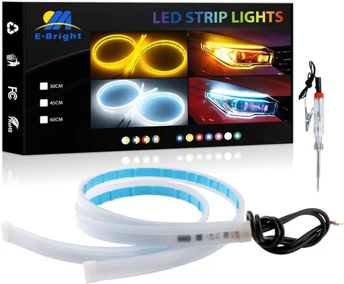 Miniatura 7 de YM E-Bright Tira de luz LED DRL para coche, SUV, motocicleta, tira LED para circulación diurna, señal de giro, luz de freno, cola secuencial, cambio