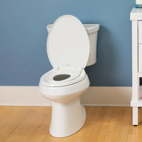 Miniatura 8 de Little2Big - Asiento de inodoro con asiento de entrenamiento integrado para niños pequeños, cierre lento, fácil de instalar, fabricado en Estados