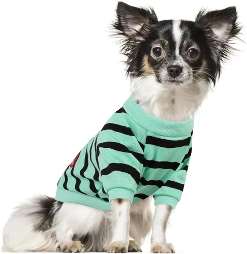 Miniatura 10 de Camiseta a rayas para perros y gatos, chaleco de algodón para primavera, verano, para mascotas, adecuada para mascotas pequeñas y medianas y Amarillo