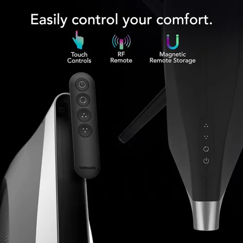 Miniatura 9 de Vornado STRATA Ventilador oscilante compacto con control remoto, 19 pulgadas, circulador de aire de alta velocidad, ventilador silencioso y potente