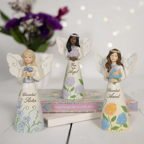 Miniatura 11 de Pavilion Gift Company 82433 Bless This Home - Figura de ángel ébano de 6 pulgadas, color crema